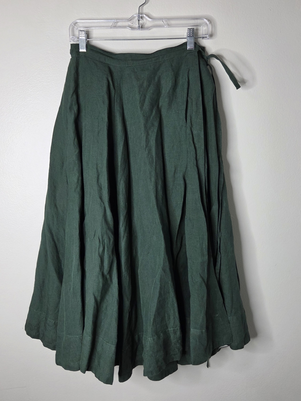 Son De Flor Linen Wrap Green Skirt